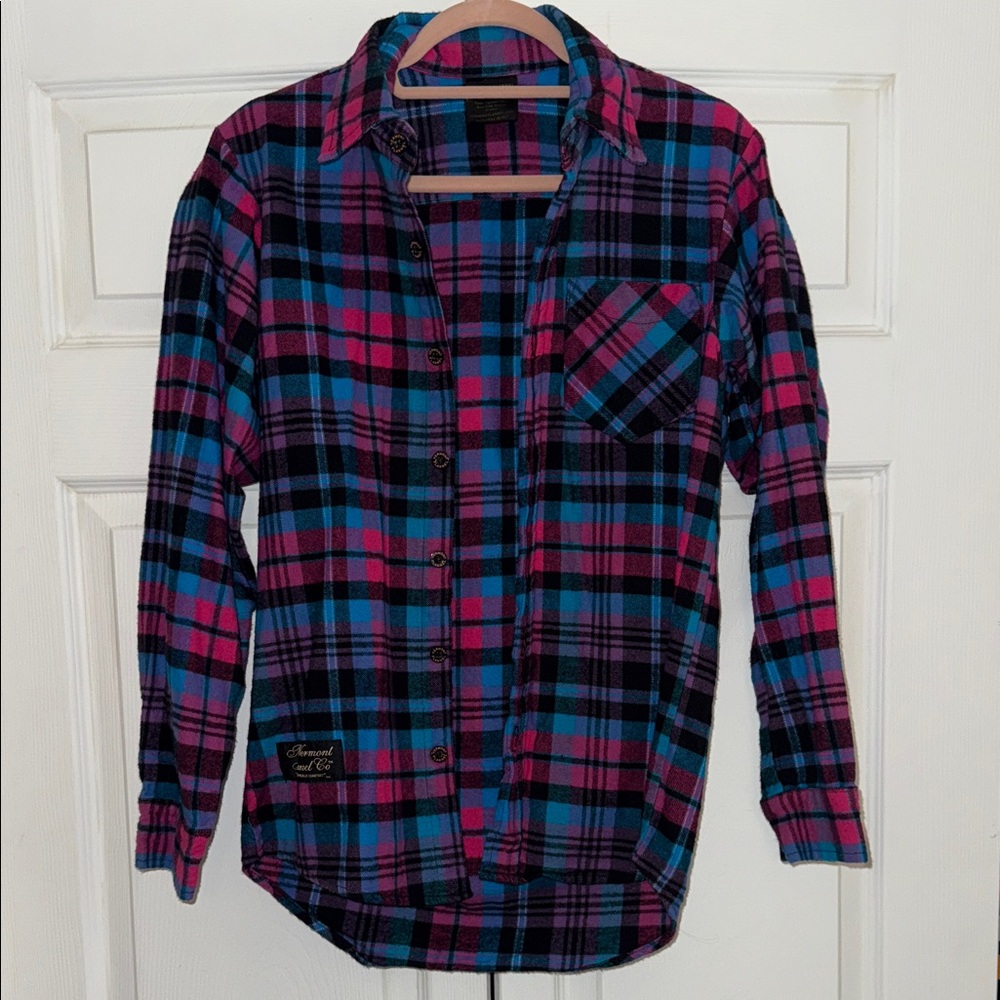 The Vermont Flannel Co. Plaid Flannel Shirt in Pink & Blue
